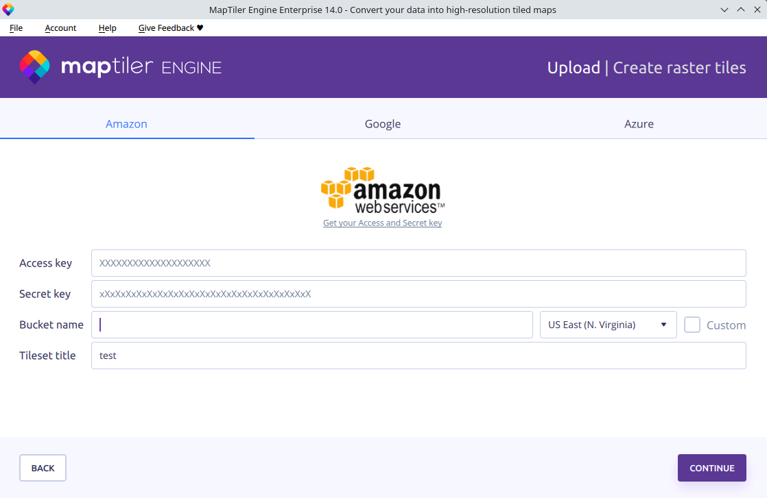Upload to Amazon cloud