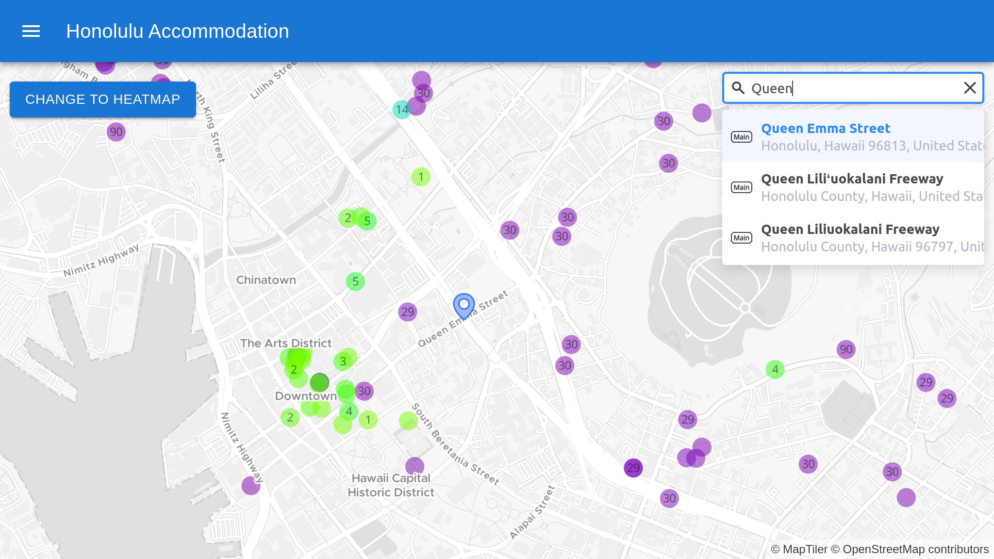 Display a geocoding control in a map using React JS with Material UI