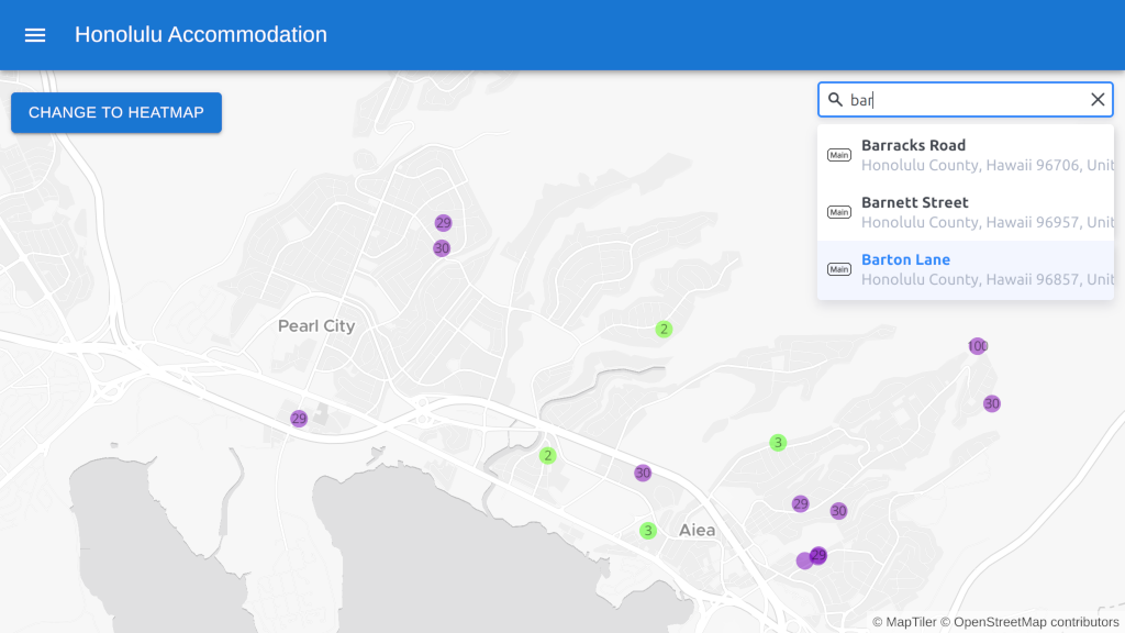 Geocoding control results by map center using React JS with Material UI