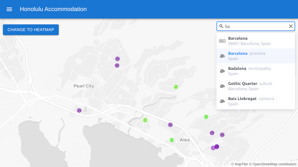 Geocoding control using React JS with Material UI