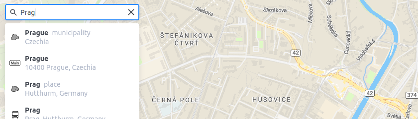 Geocoding control example