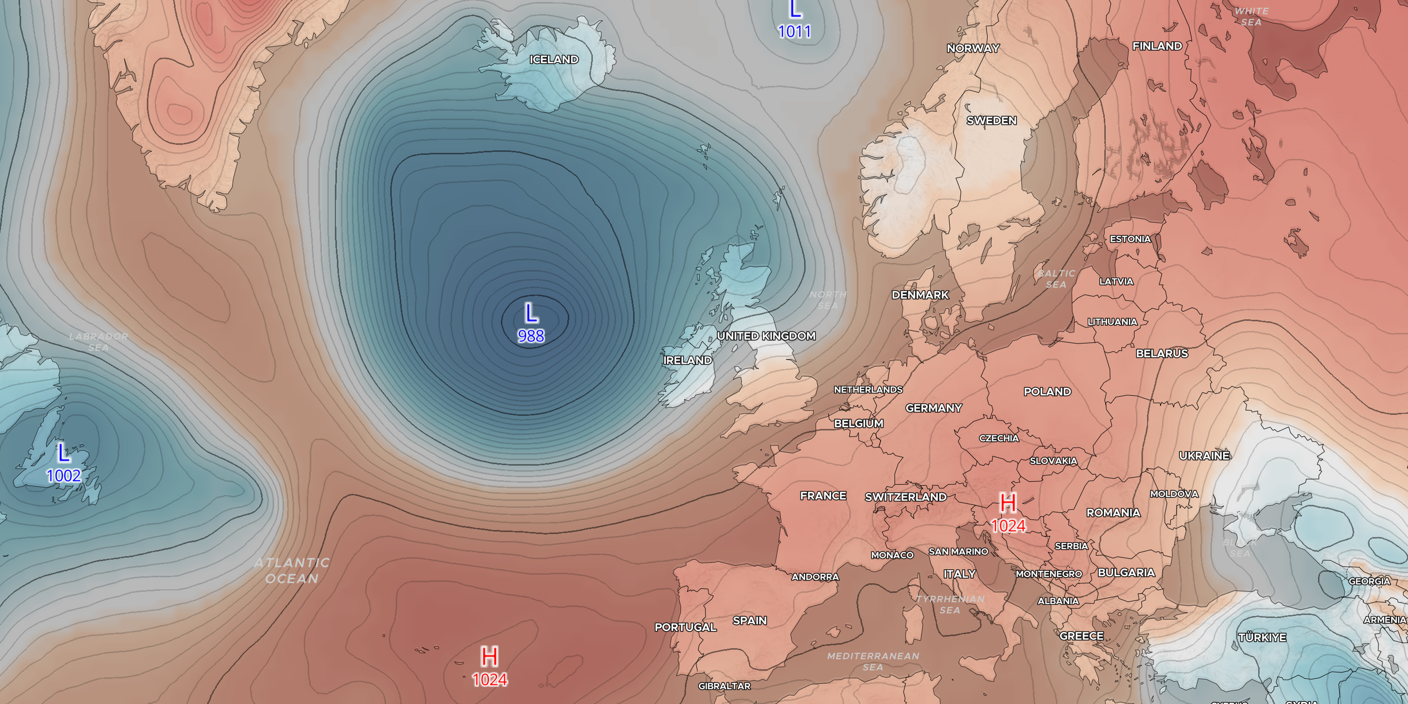 Pressure isolines layer