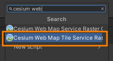 Unity add new Cesium WMTS raster tile service