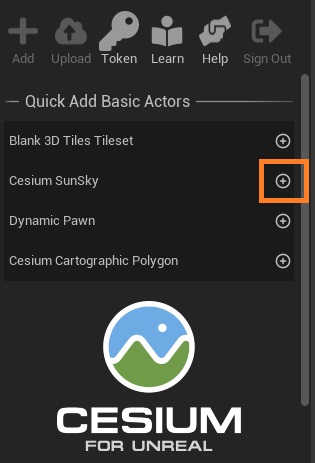 Unreal add Cesium SunSky