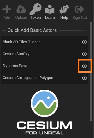 Unreal add a Cesium dynamic pawn